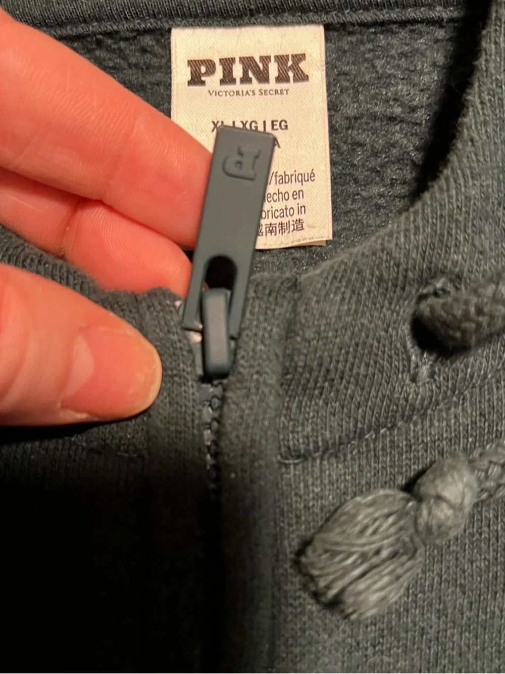 PINK Victoria's Secret Forest Green Zip-Up Hoodie and pants - Picture 3 of 6